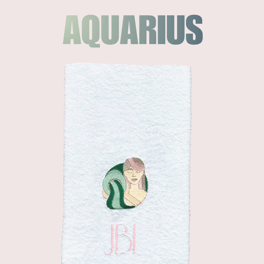 AQUARIUS Bath Towel Embroidered with Your Monogram - 10 Bay