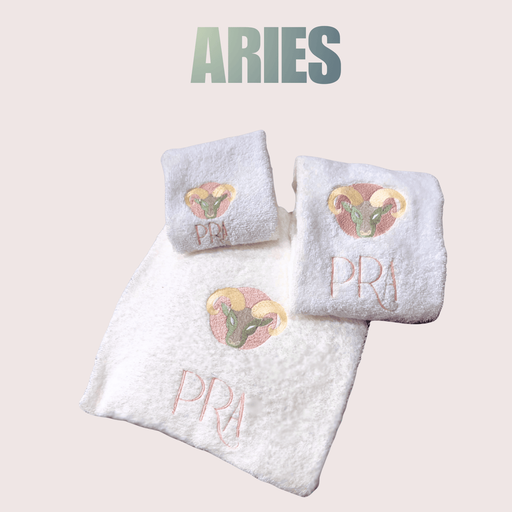 ARIES Bath Towel with Monogram - 10 Bay