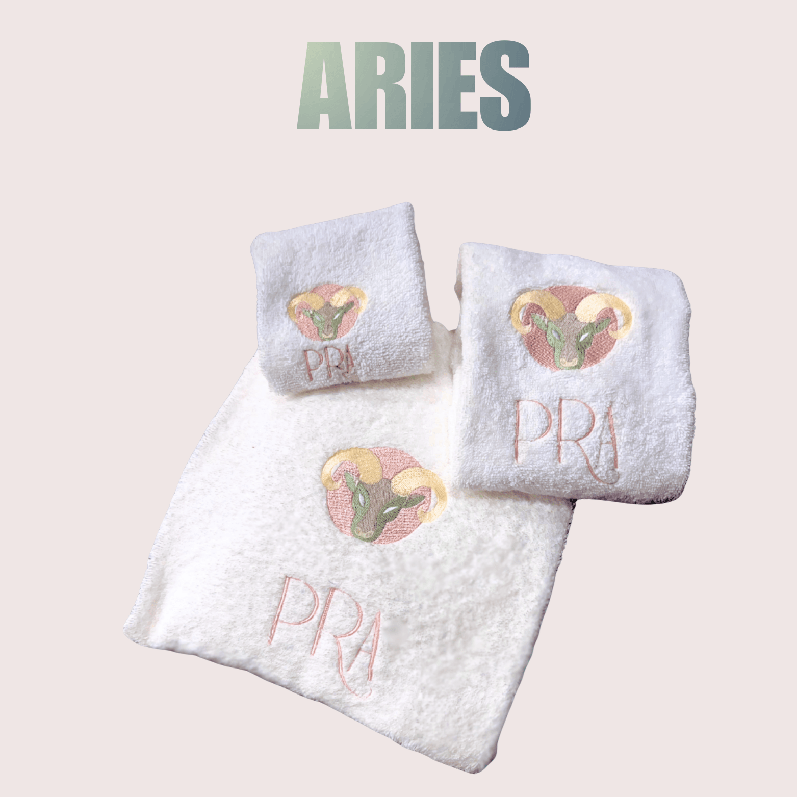 ARIES Bath Towel with Monogram - 10 Bay