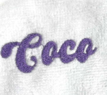 LUXE SET: Plush Robe, Towels & Headband Set with EMBROIDERED NAME in FUNKY Script - 10 Bay