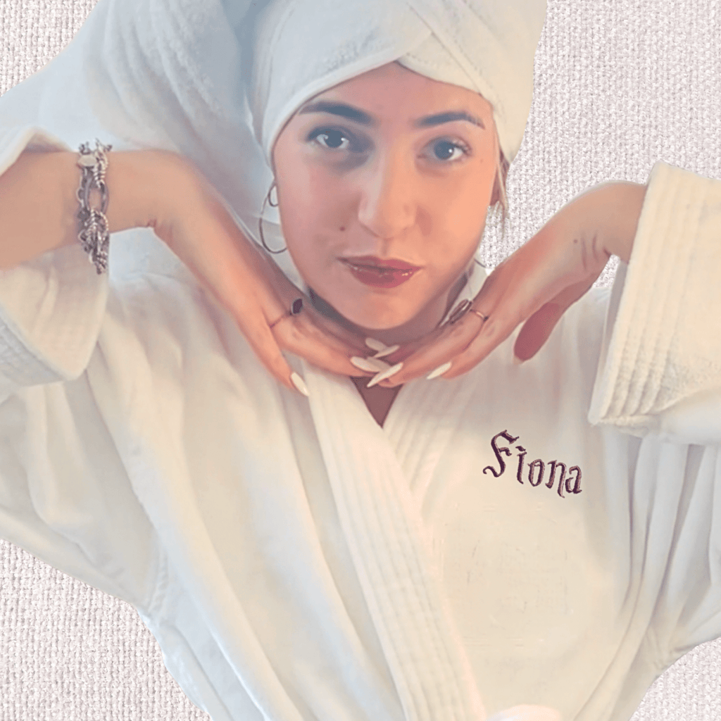 MONOGRAMMED SET: Robe, Towels, Headband in MAGIC FONT Monogram - 10 Bay