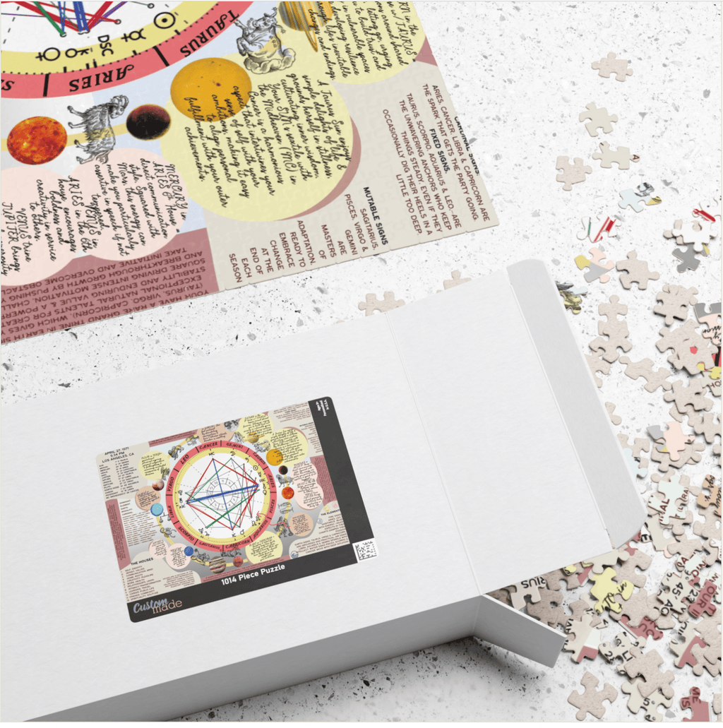 PERSONALIZED BIRTH CHART PUZZLE - Custom Astrological 1,000 Piece Jigsaw, Designed for You - 10 Bay