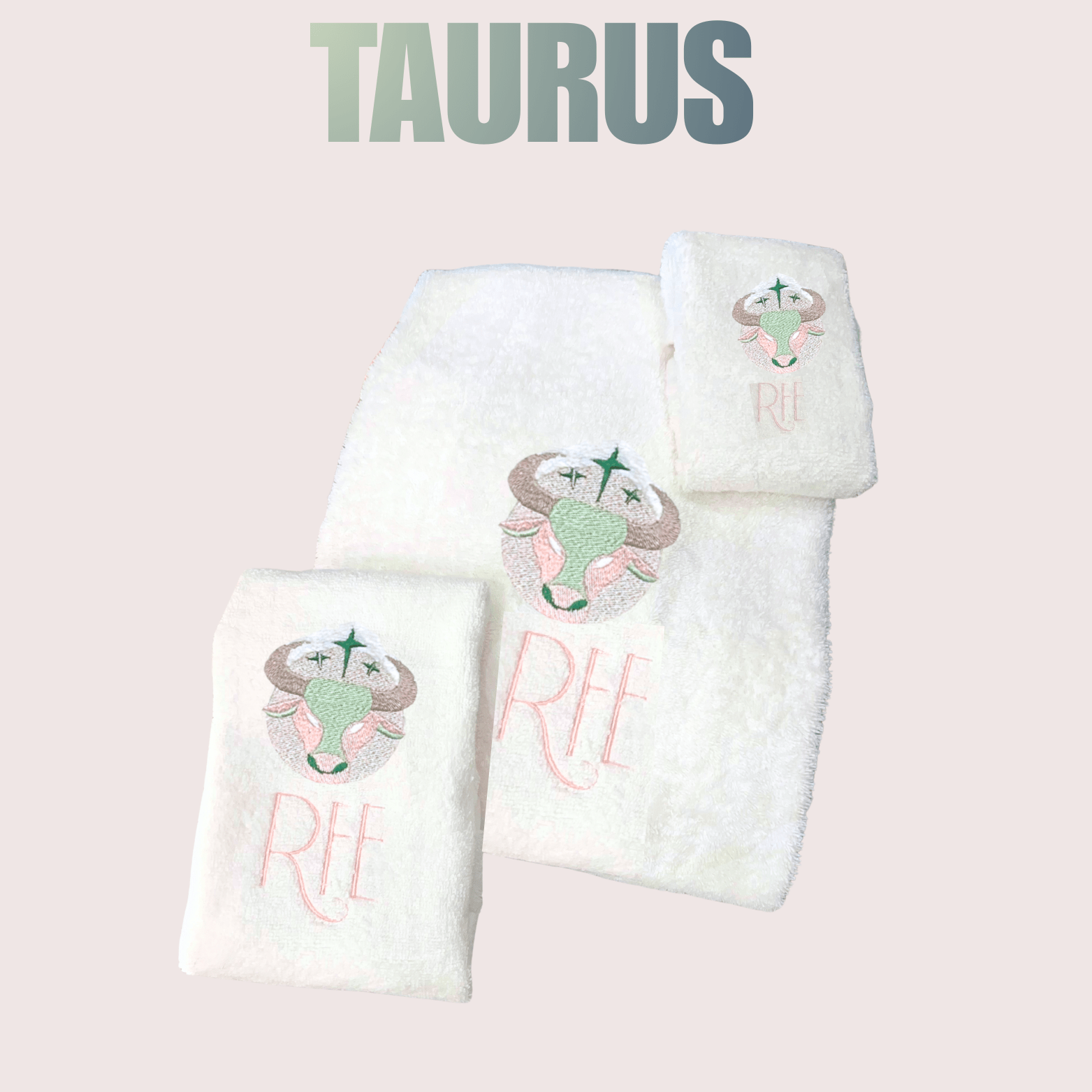 TAURUS Washcloth with Monogram - 10 Bay